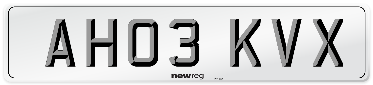 AH03 KVX Number Plate from New Reg